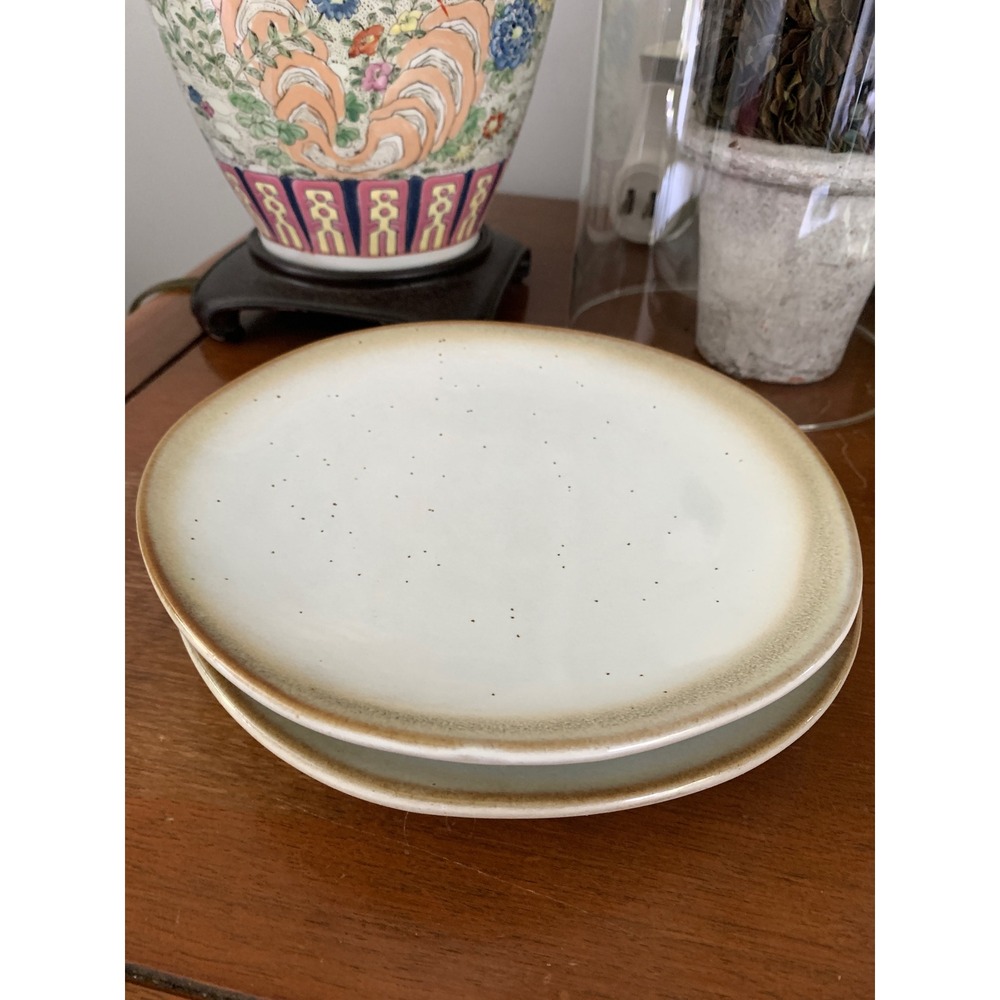 Hearth & Hand Magnolia Stoneware Appetizer Plates Cream Tan Speckled Set of 2